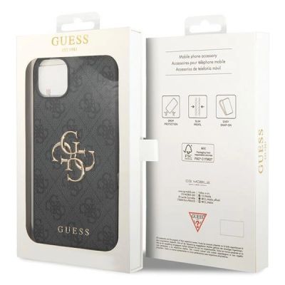 8. Guess 4G Big Metal Logo iPhone 15 Hülle - Grau