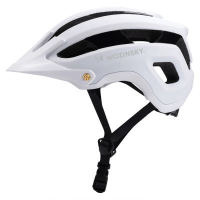 2. Wozinsky MTB-Fahrradhelm mit abnehmbarem Visier, leicht, Größe L – schwarz-weiß