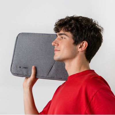 6. Wozinsky WTNP-14G Laptoptasche (13-14 Zoll) mit ausziehbarem Griff – Grau