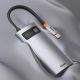 19. Baseus Metal Gleam 4in1 Multifunktions-HUB USB Typ C - USB Typ C Stromversorgung 100 W / HDMI 4K 30 Hz / 1x USB 3.2 Gen 1 / 1x USB 2.0 (CAHUB-CY0G)