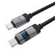 2. Acefast C15-03 USB-C - USB-C-Kabel mit Display 480Mb/s 60W 1,2m - Schwarz