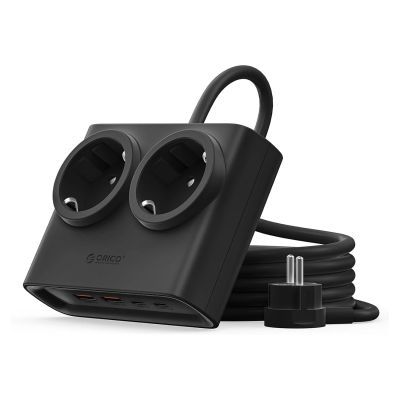 Orico PDC25 25W 6-in-1 Steckdosenleiste (2x AC + 2x USB-A + 2x USB-C) – Schwarz