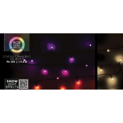 30. Weihnachtsbaumbeleuchtung, 96 LED RGB-Lichterkette mit Fernbedienung