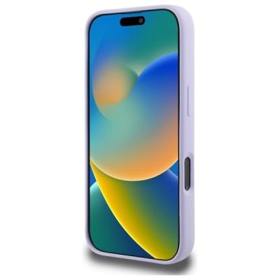 5. Karl Lagerfeld Silikonhülle mit Karl&Choupette-Kopf-Ring und MagSafe-Motiv für iPhone 16 Pro – Lila