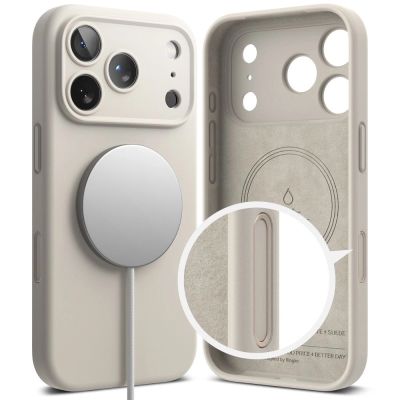 3. Ringke Silikon Magnetische MagSafe Hülle für iPhone 17 Pro Max - Beige