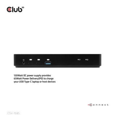 6. CLUB3D CSV-1585 KVM-Switch Schwarz
