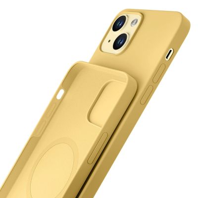 4. 3mk Hardy Silikon MagCase Hülle für iPhone 15 Plus - gelb