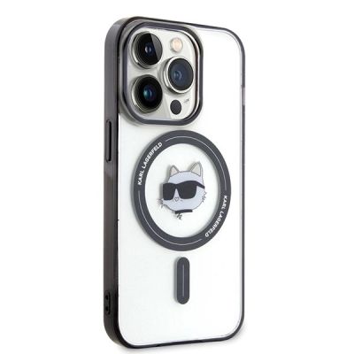 4. Karl Lagerfeld IML Choupette's Head MagSafe-Hülle für iPhone 15 Pro – transparent