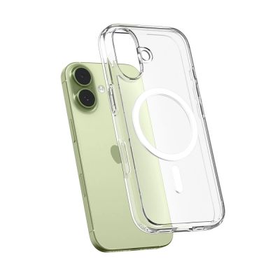 5. Spigen Ultra Hybrid MagSafe Case für iPhone 17 - Klar und Weiß