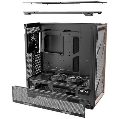 12. Antec FLUX PRO Full Tower Schwarz, Holz