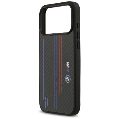 6. BMW M Kevlar Lines & Logo MagSafe Case für iPhone 17 Pro Max – Schwarz