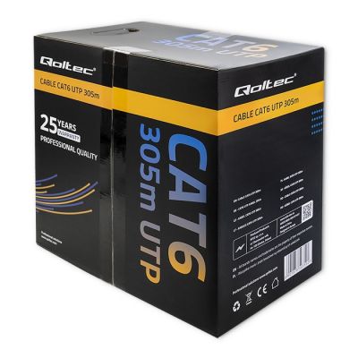 4. QOLTEC UTP-Netzwerkkabel | CAT6 | 305 m | PVC, grau