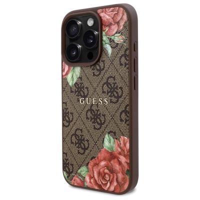 2. Guess GUHMP16XP4ROPEMCW iPhone 16 Pro Max 6,9" braun/braunes Hardcase 4G Flowers Print MagSafe