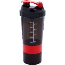 FITNESS-SHAKER-FLASCHE 500ML GRAU ROT PURE 2 IMPROVE