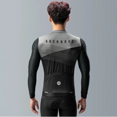 13. Rockbros 15120009002 Langarm-Radtrikot Frühling/Sommer M – Schwarz