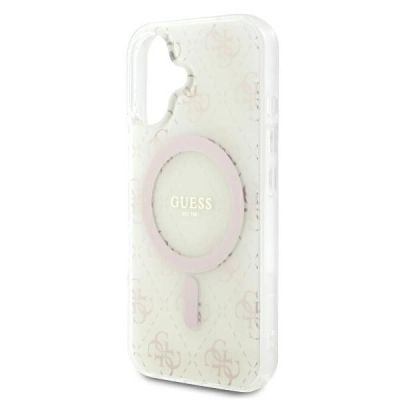 6. Guess IML 4G Background MagSafe Hülle für iPhone 16 Plus – weiß