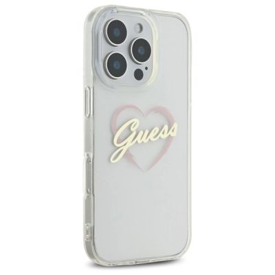 4. Guess IML Herzhülle für iPhone 16 Pro Max – Transparent