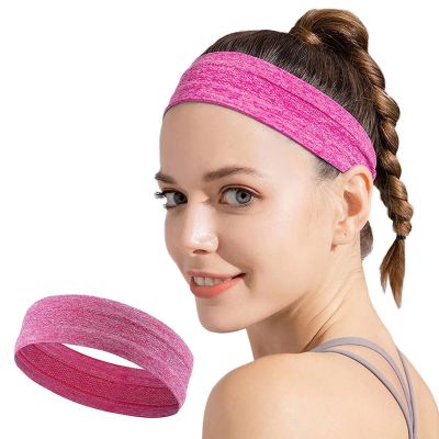 Elastisches Stirnband aus Stoff zum Laufen Fitness orange