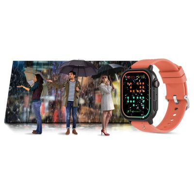 22. Gravity GT15-3 Smartwatch, rotes Silikonarmband + schwarzes Armband