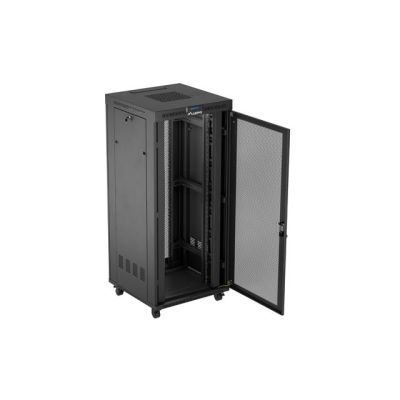 4. Lanberg 19" 37U 800X800 schwarzer Stand-Rackschrank mit perforierten Türen (Flat Pack)