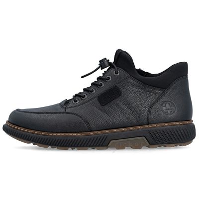 9. Herren-Lederstiefeletten, warm und bequem, schwarz, Rieker B3356-00