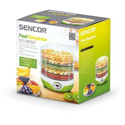 11. Sencor SFD 851GR Dörrgerät, hellgrün, transparent, 240 W