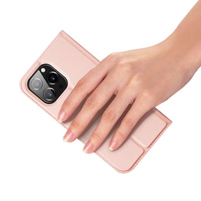 6. Dux Ducis Skin Pro Holster Cover Flip Cover für iPhone 14 Pro Max rosa