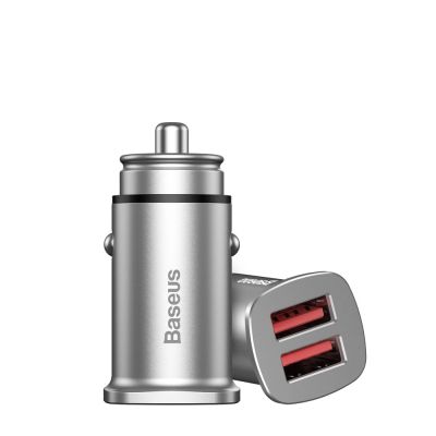 7. Baseus Square Smart Car Charger 2x USB QC3.0 Quick Charge 3.0 SCP AFC 30W Schwarz (CCALL-DS01)
