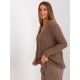 3. Braune Damen-Strickjacke mit Zopfmuster (BA-SW-8001-1.16P)