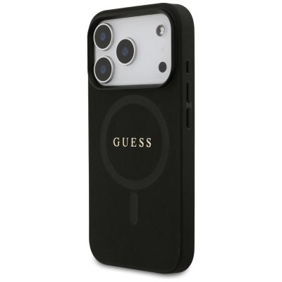 9. Guess Saffiano Classic Logo MagSafe Case für iPhone 17 Pro - Schwarz
