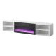 2. POLO TV-Schrank 180x33x39 weiß + schwarzer Kamin