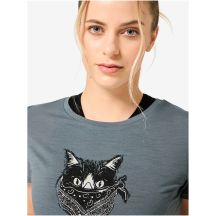 Damen-T-Shirt mit kurzen Ärmeln SUPER.NATURAL W BANDITO CAT TEE, grau