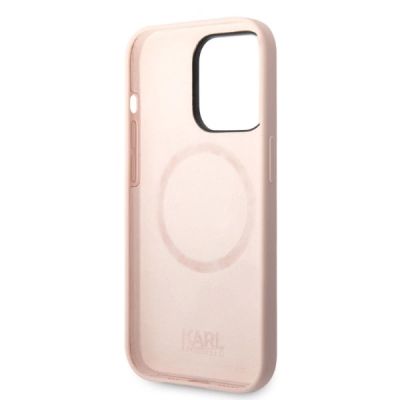 7. Karl Lagerfeld Silikon Ikonik MagSafe Hülle für iPhone 14 Pro Max – Rosa