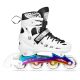 3. NH10905 4in1 LED-Rollschuhe, weiß, mit Regenbogen-Eishockeykufe, Größe M (35-38), Nils Extreme