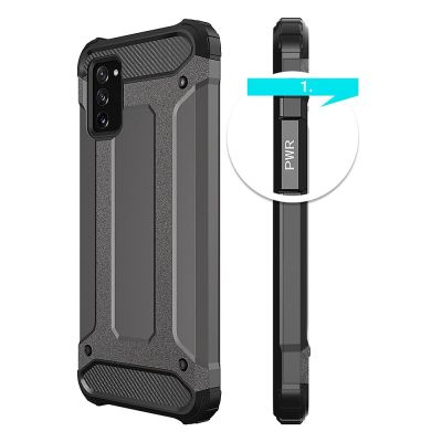 4. Hybrid Armor Case Tough Rugged Cover für Samsung Galaxy A03s schwarz