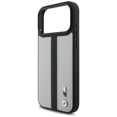 6. BMW M Perforated Stripe Logo MagSafe Case für iPhone 17 Pro Max – Grau