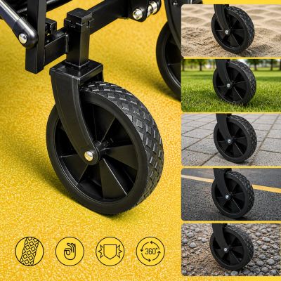 6. Wozinsky WZP-80 Strand-, Touristen- und Gartenwagen, robust, breite Räder, bis 80 kg - schwarz