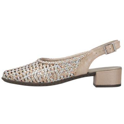 3. Damen-Sandalen in Metallic-Beige, Modell Rieker 47078-90