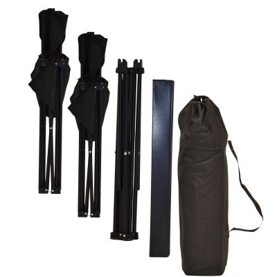 42. Faltbares Touristen-Set 3-in-1 Tisch und 2 Stühle Schwarz Enero Camp