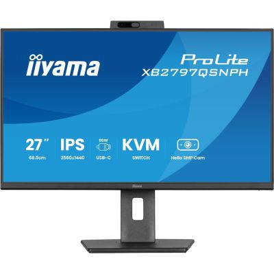 4. iiyama ProLite XB2797QSNPH-B1 27-Zoll-IPS-LCD-Monitor (4 ms, 2560 x 1440 Pixel, 350 cd/m², HDMI/DP/USB 2) Schwarz