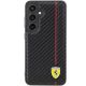 3. Ferrari Carbon Printed Line Hülle für Samsung Galaxy S24 – Schwarz