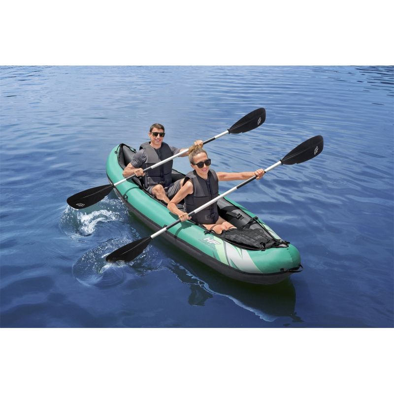 8. Bestway 65052 / 24 Sport Kajak 2-Sitzer Schwarz, Grün, Grau, Mint Acrylnitril-Butadien-Styrol (ABS), Nylon, Polyester, Polypropylen (PP), Polyvinylchlorid (PVC) Aufblasbares Kajak