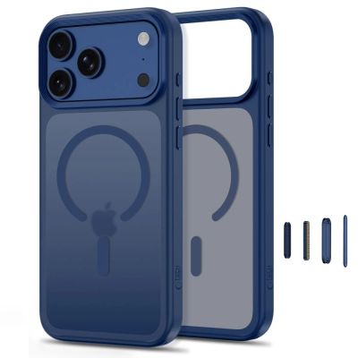 2. Tech-Protect Magmat Magsafe CC Hülle für iPhone 18 Pro Max / 17 Pro Max – Mattes Marineblau