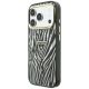 2. Guess IML Zebra Glitter Triangle Logo MagSafe Hülle für iPhone 18 Pro / 17 Pro - Silber