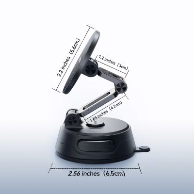 13. Joyroom JR-ZS510 Gel-Saugnapf MagSafe Faltbare Autohalterung für Handys - Gunmetal Schwarz