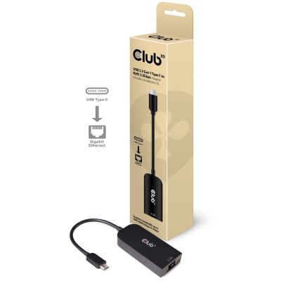 2. CLUB3D CAC-1520 Geschlechtswandler / USB-C-Ethernet-Kabel Schwarz