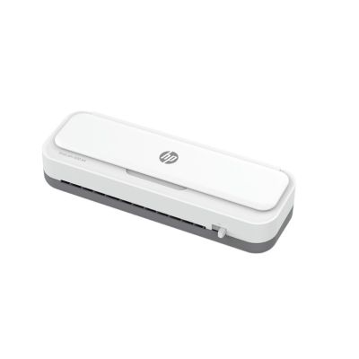 19. HP ONELAM Laminiergerät 400 A4, kalt/heiß, integrierter Trimmer, Eckenrunder, Geschwindigkeit 40 cm/min + 15 Laminierfolien: 3x A4, 4x A5, 4x A6, 4x B-Card, weiß