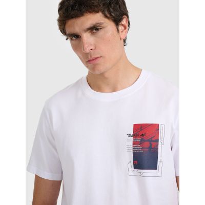 4. Herren-T-Shirt mit Aufdruck, regulär, Größe 4F 4FRAW25TTSHM3256-10S