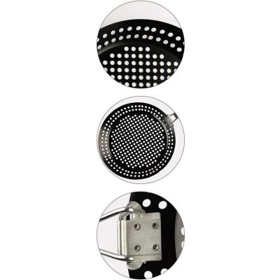 6. Grillpfanne mit klappbarem Griff, antihaftbeschichtet, schwarz