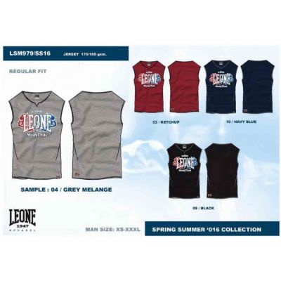 Herren Tank T-Shirt LEONE LSM979/S16 schwarz "L"
